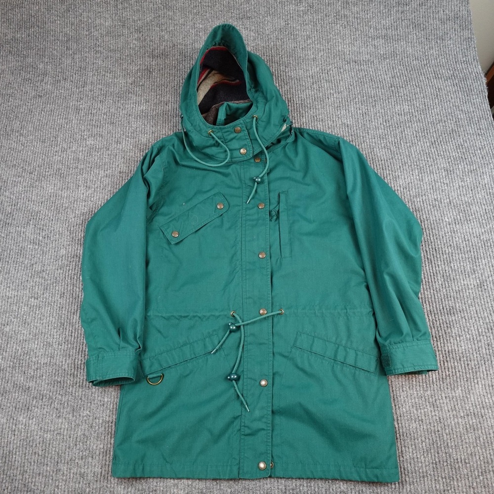 Vintage Eddie Bauer Parka Jacket Mens Small Green Wool Lined Barn 80s 90s